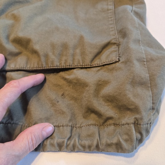 Forever 21 Mid Length Full Zip Jacket w/ Hood Olive Army Green Adult Womens Sz L - Picture 13 of 13